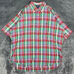 Y2K Polo Ralph Lauren Multicolor Striped Button Up Shirt - size XL